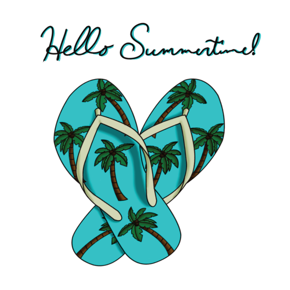 Hello Summer Flip Flops Sticker