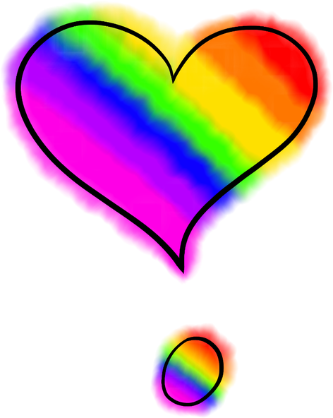 Rainbow Heart Exclamation Sticker Glow